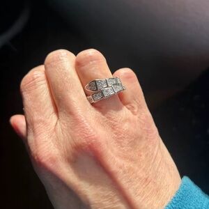 Serpenti Silver Crystal Adjustable Ring